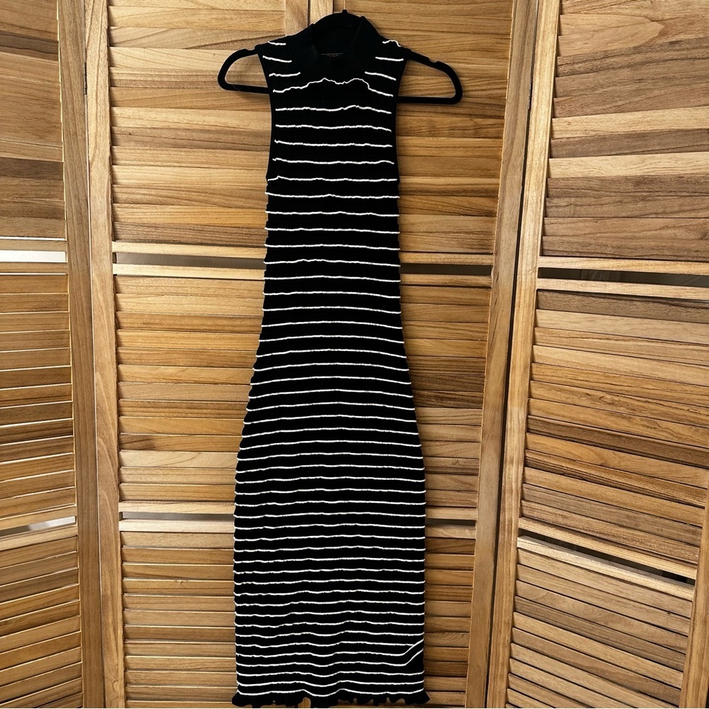 Caroline Constas Knit Striped Maxi Dress